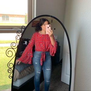 NWOT Altar’d State red cropped top